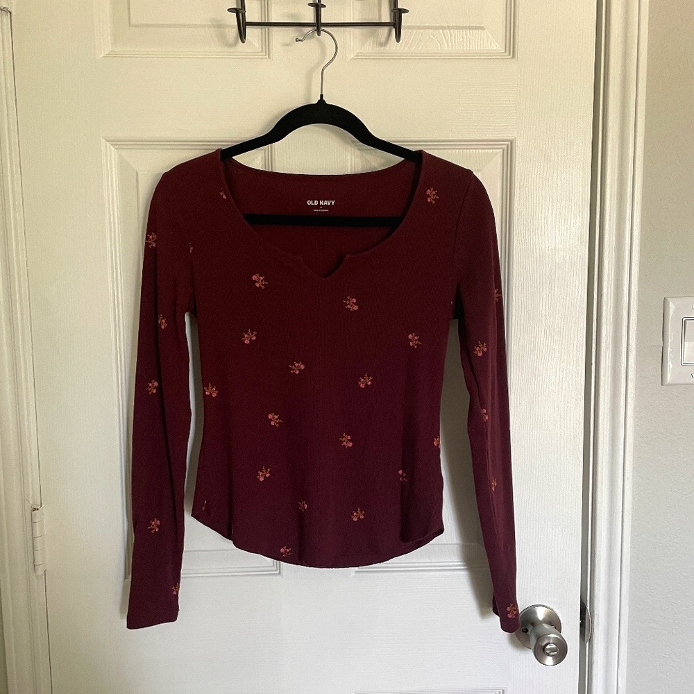 Long Sleeve Rib-Knit Tee